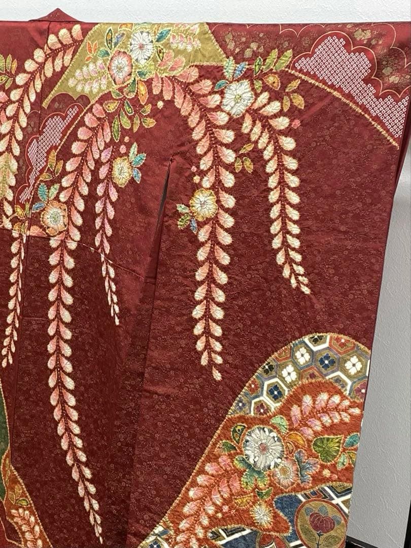 振袖 豪華 桐屋 翠山工房 金通し 金彩 絞り加工 辻が花 身丈162cm