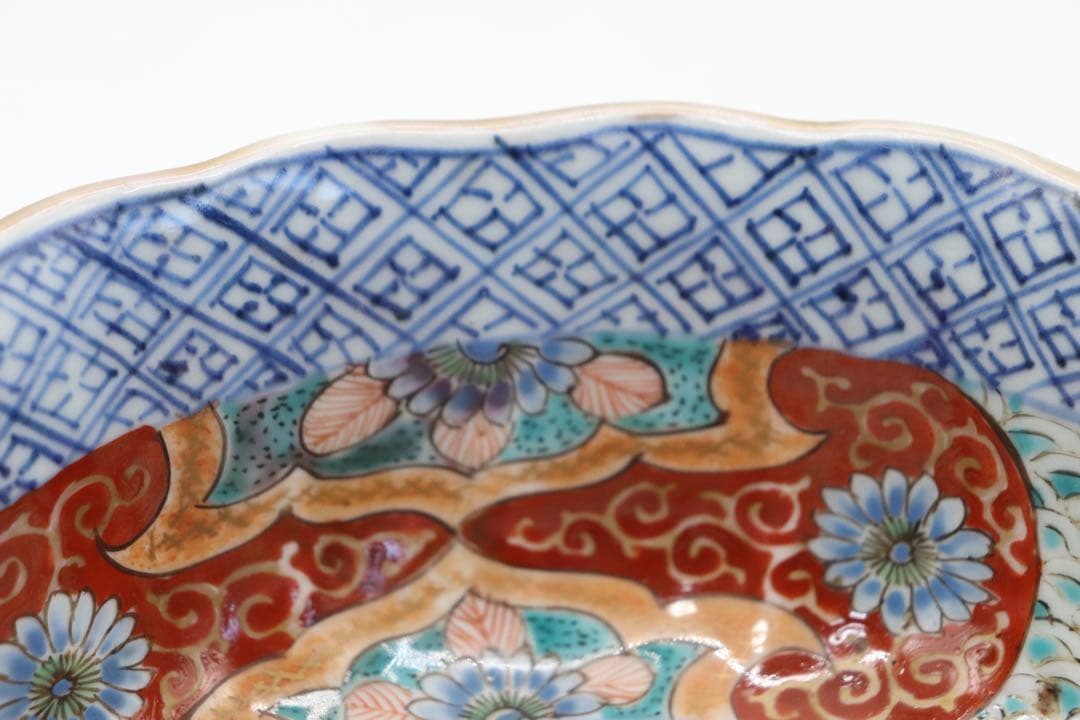 江戸　伊万里色絵花口鉢　送料込み1121