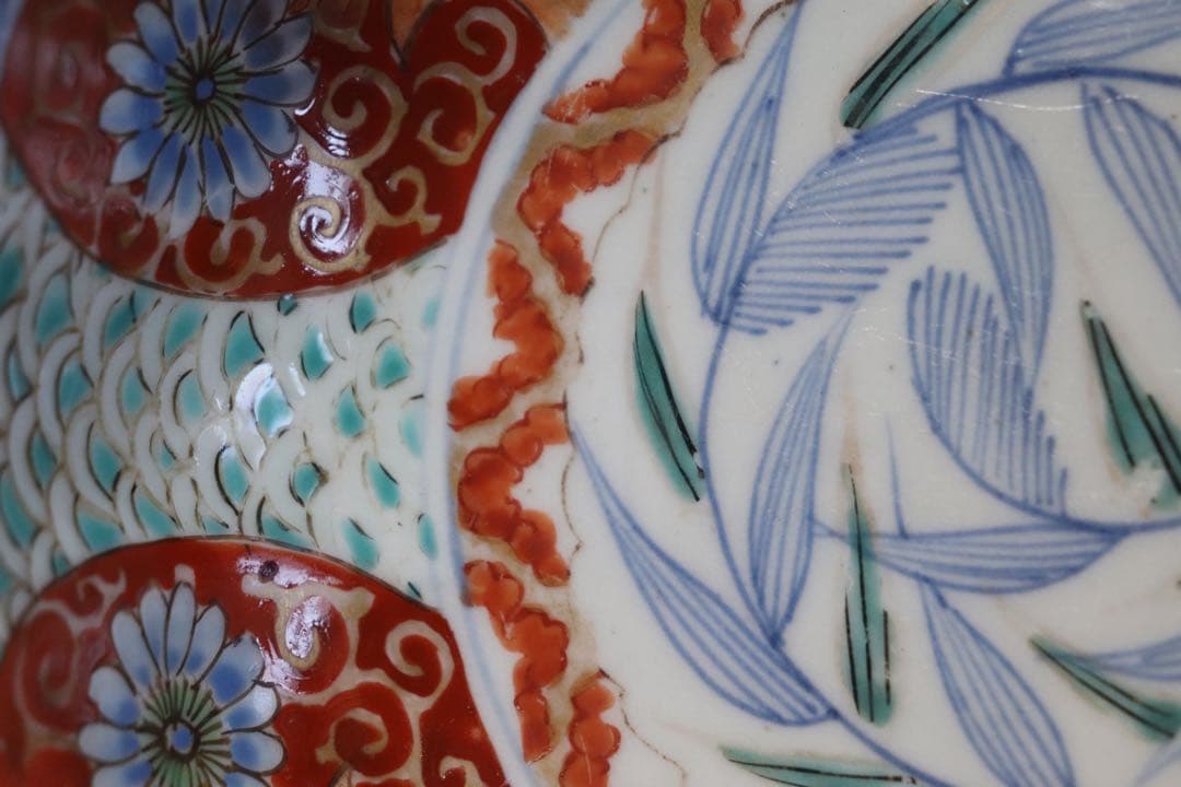 江戸　伊万里色絵花口鉢　送料込み1121