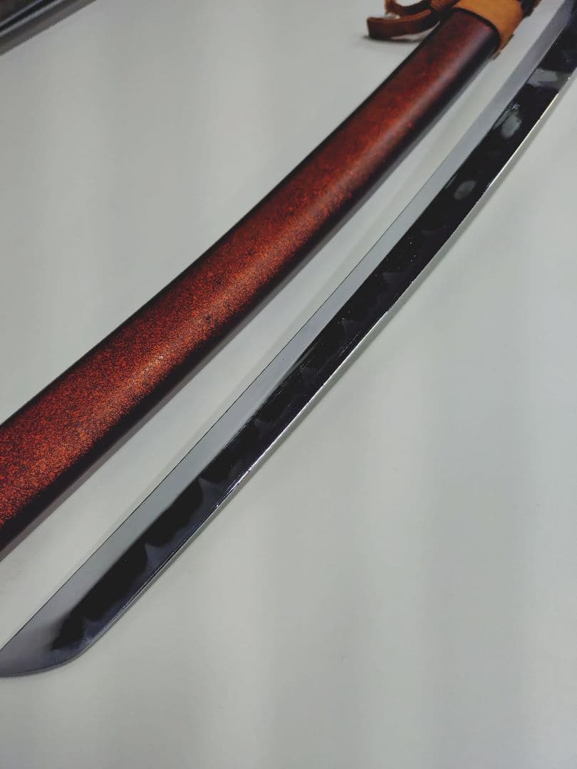 4-375 模造刀　2本　台座付き　大小　太刀　日本刀　鉄鍔