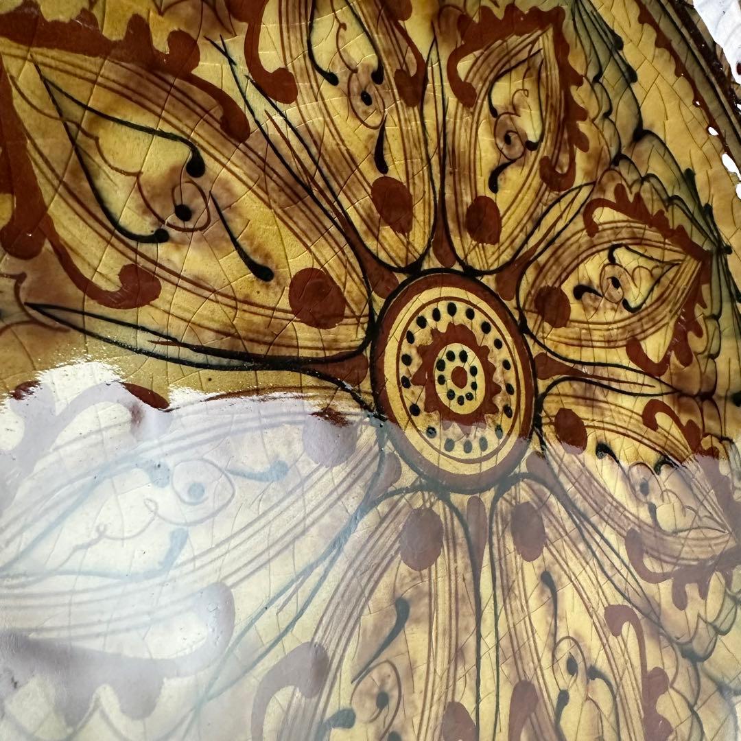希少 ソビエト陶器 アラベスク模様 大皿 ロシア 焼き物 工芸品 陶磁器