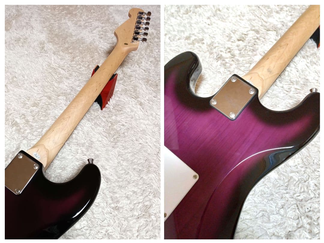 良品 パープル 紫 初心者 ビギナー エレキギター ストラトキャスター