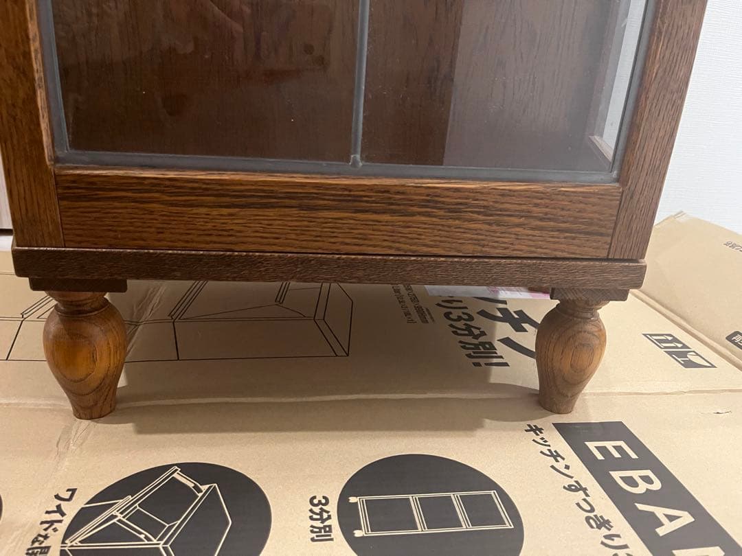 三越家具 ブルージュ Brugge ステンドグラス キャビネット オーク材