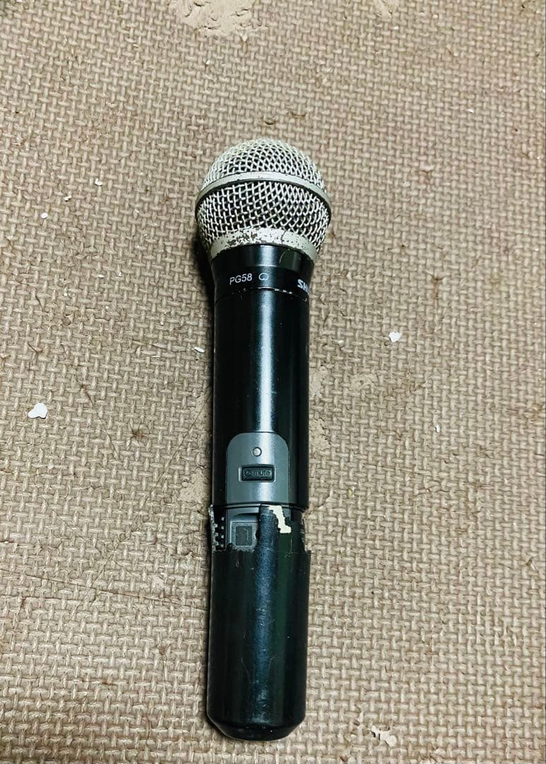 Shure PG58 ワイヤレスマイク,動作確認済み。 SHURE PG58 ワイヤレス