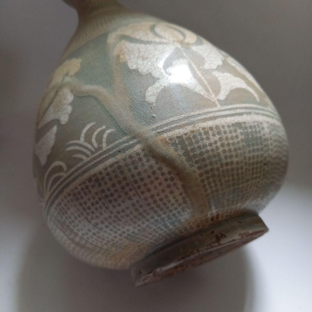 李朝　粉青沙器　徳利　高さ25㎝