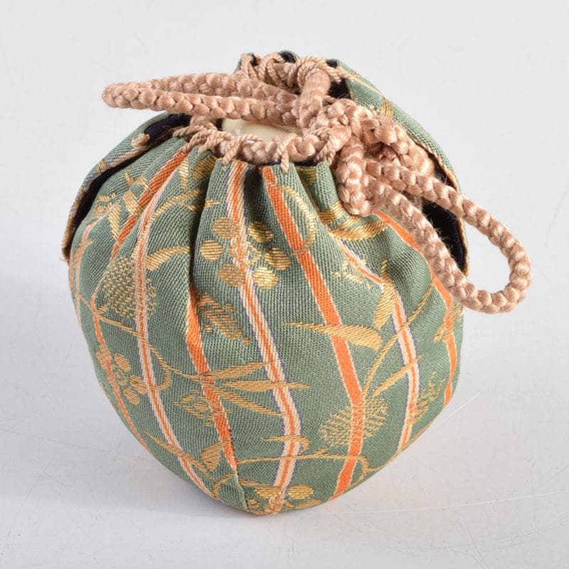 茶道具 古瀬戸 加藤藤山作 文琳茶入 仕覆付 共箱 V 8857