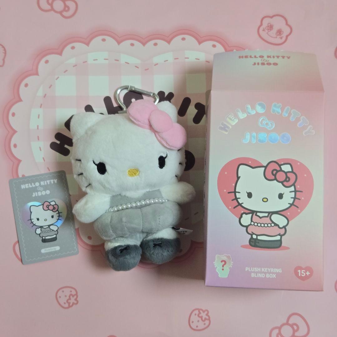 BLACKPINK ジス ハローキティぬいぐるみ キーホルダー ピンクグレー