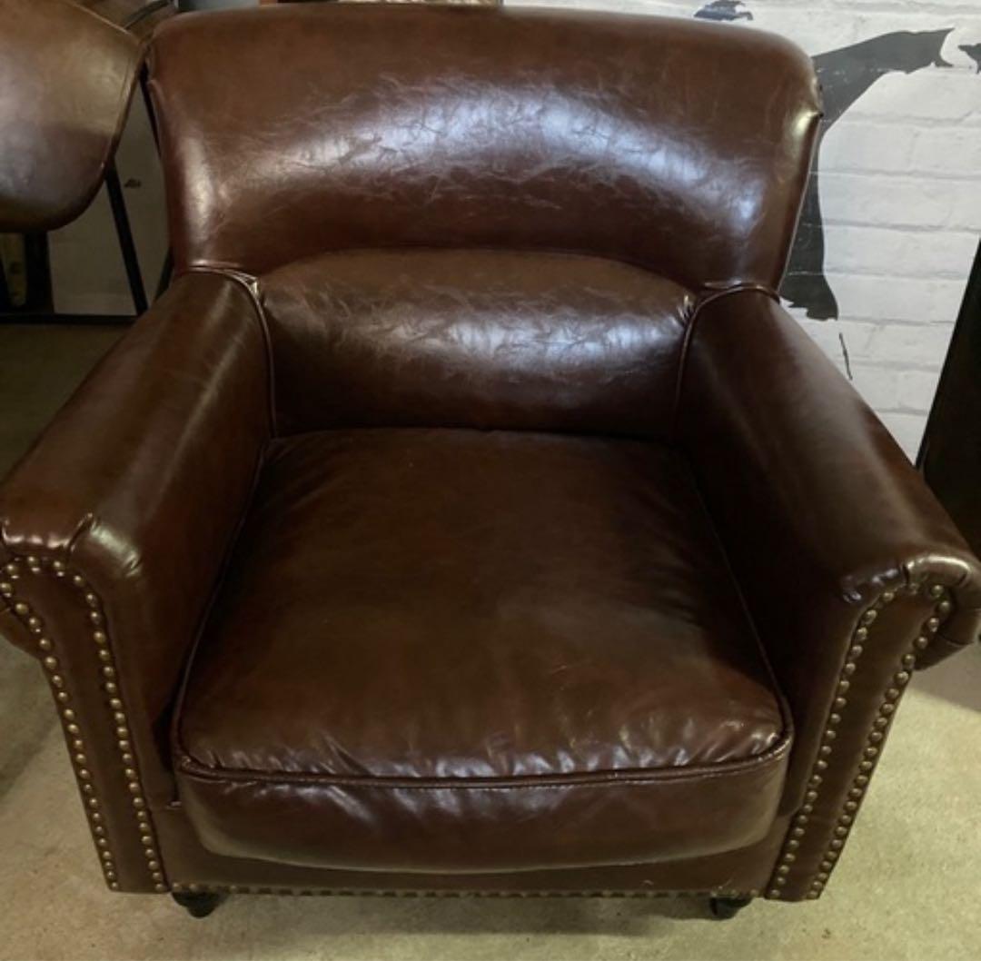 チェスターフィールド ブラウン PUレザー VINCENT 1人掛けソファ K☆108 VINCENT 1人掛けソファ チェスターフィールド