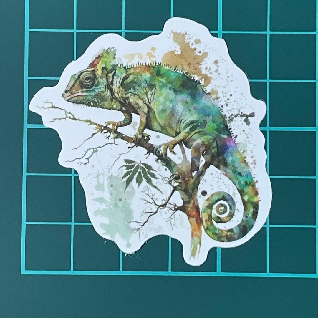 防水ステッカー　カメレオン　可愛い生き物 防水ステッカー カメレオン 可愛い生き物 プペ刺繍ワッペン