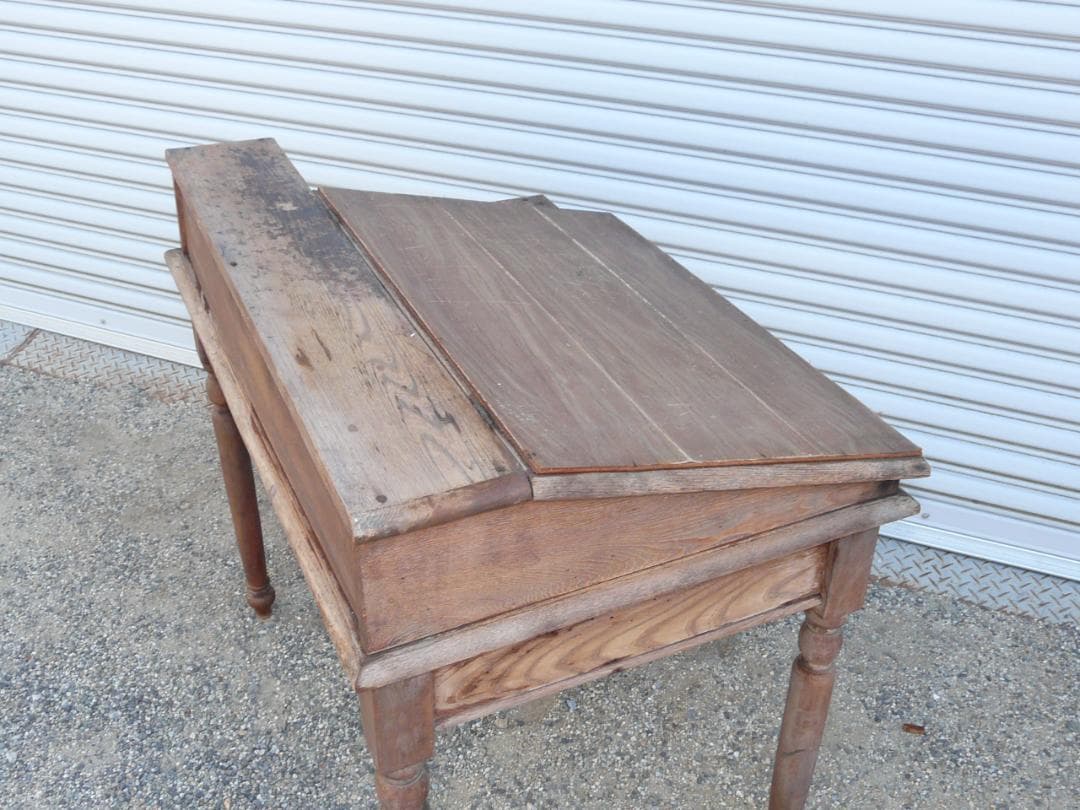 昭和レトロ 帳簿台 ドローイング アンティーク 机 文机 テーブル 木製