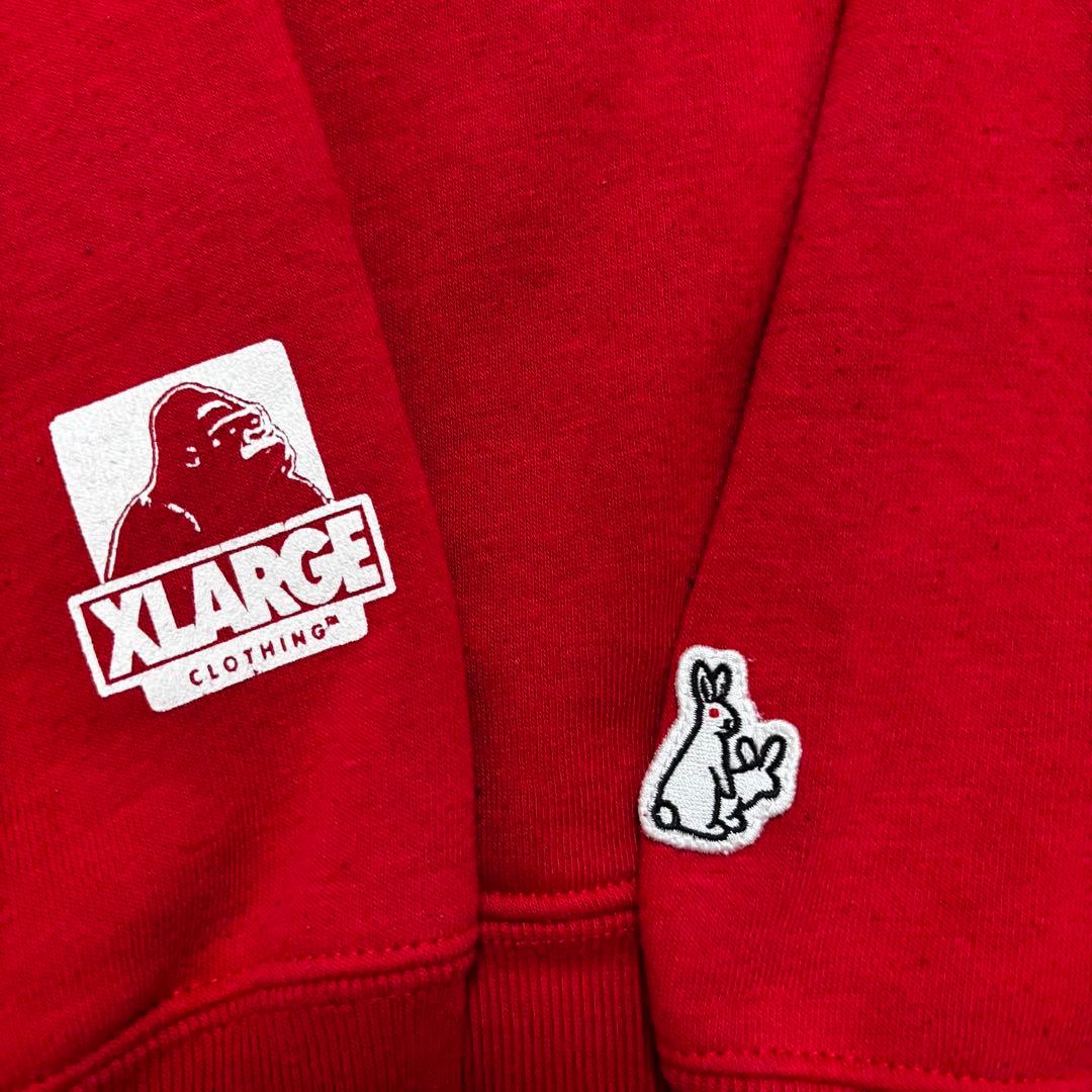 牛*君様 【希少】FR2 エクストララージ コラボ パーカー L レッド 赤 イ