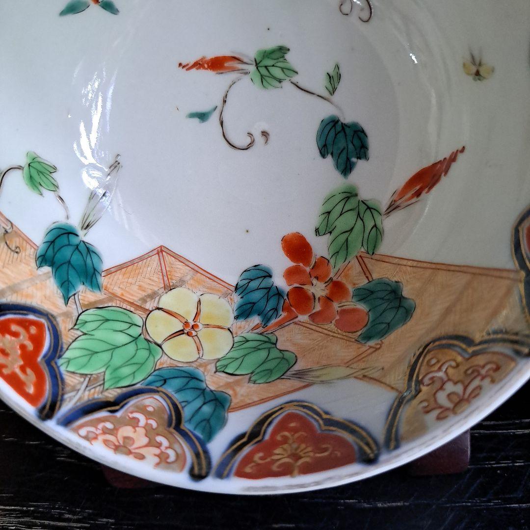 十四代　柿右衛門　赤絵金彩　鉢　極上　朝顔図　角渦福