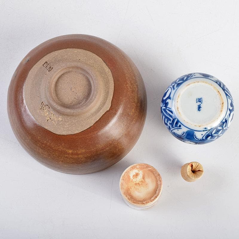 茶道具 春慶塗 利休茶箱 茶碗 振出など 九点 一式 仕覆付 M R9344