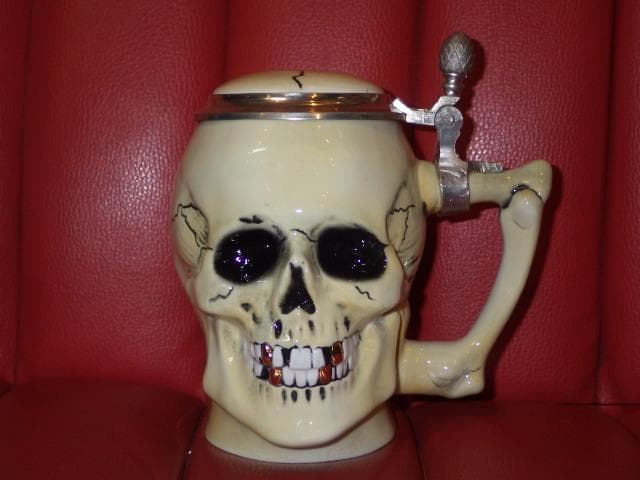 スカル☆ビアスタイン☆ドクロ☆置物☆ビアジョッキ☆ビンテージ雑貨☆骸骨