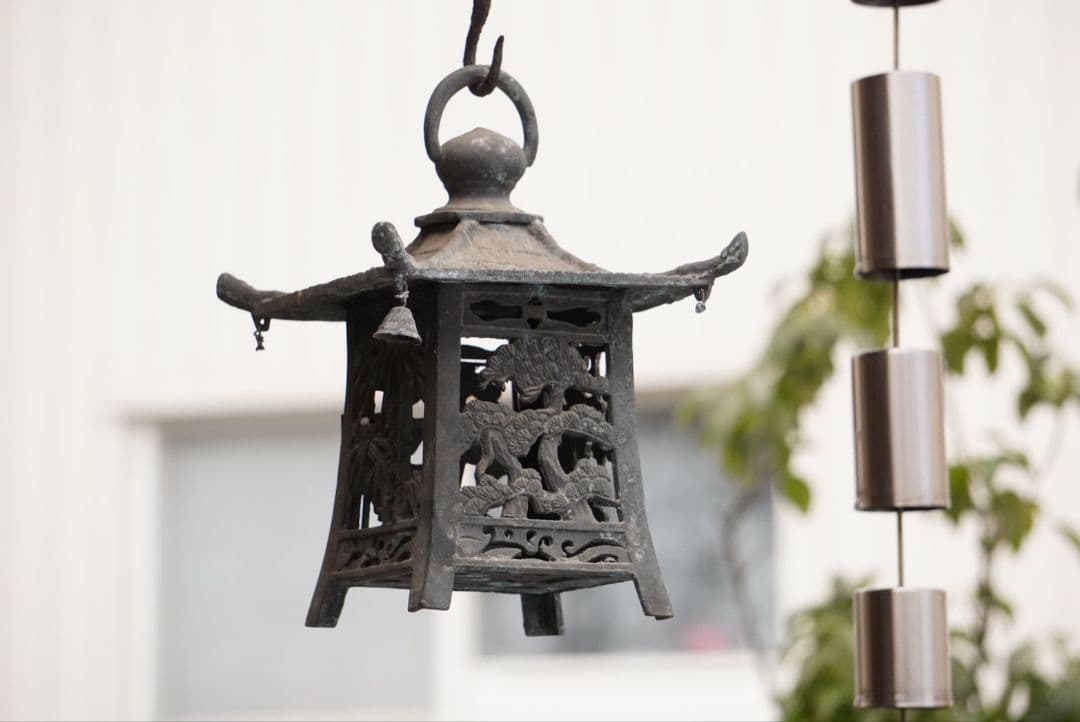 角*幸様 吊り灯籠 松竹梅 アンティーク 雑貨 骨董 吊灯籠 灯り 照明 庭 イ