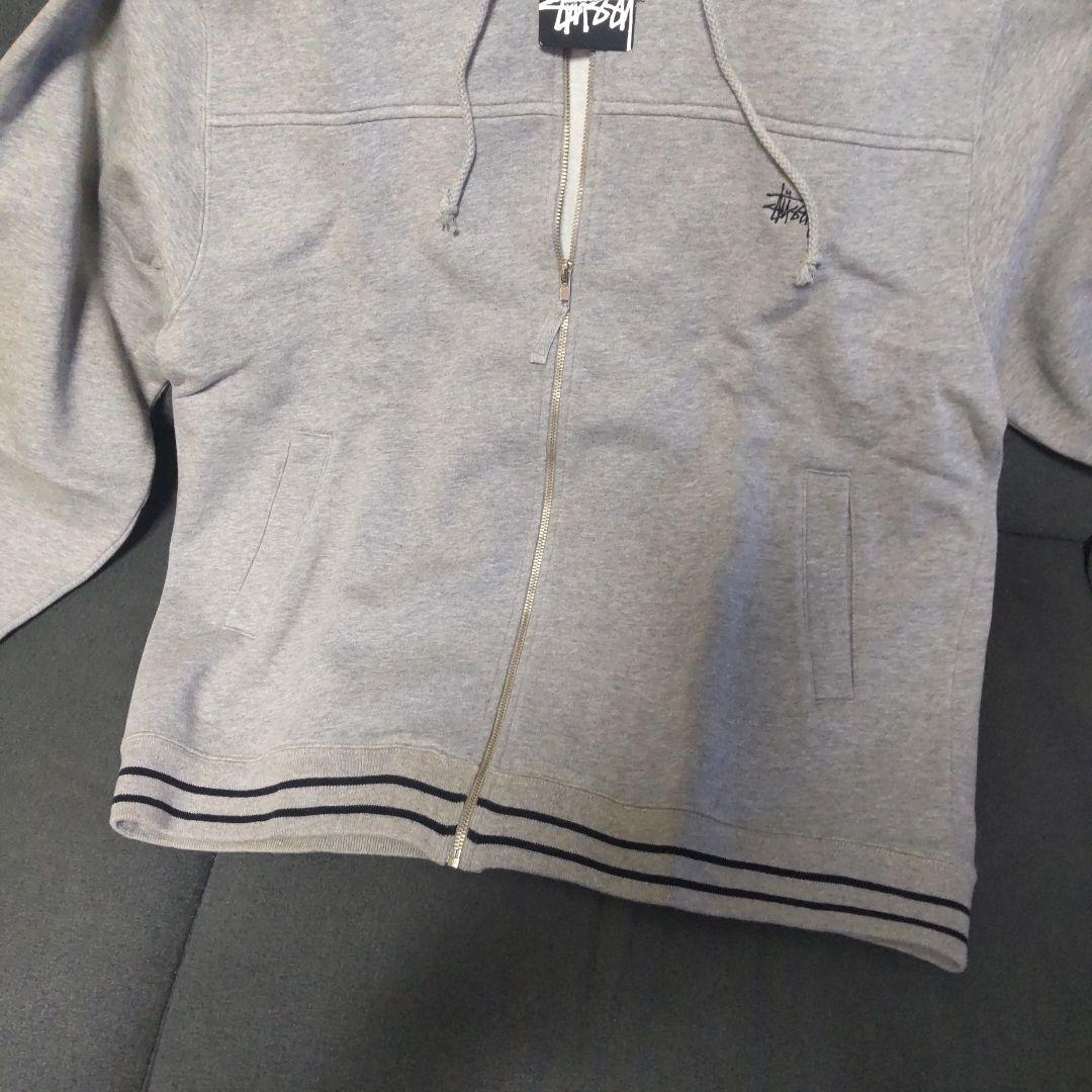 Stussy グレー ジップアップパーカー M