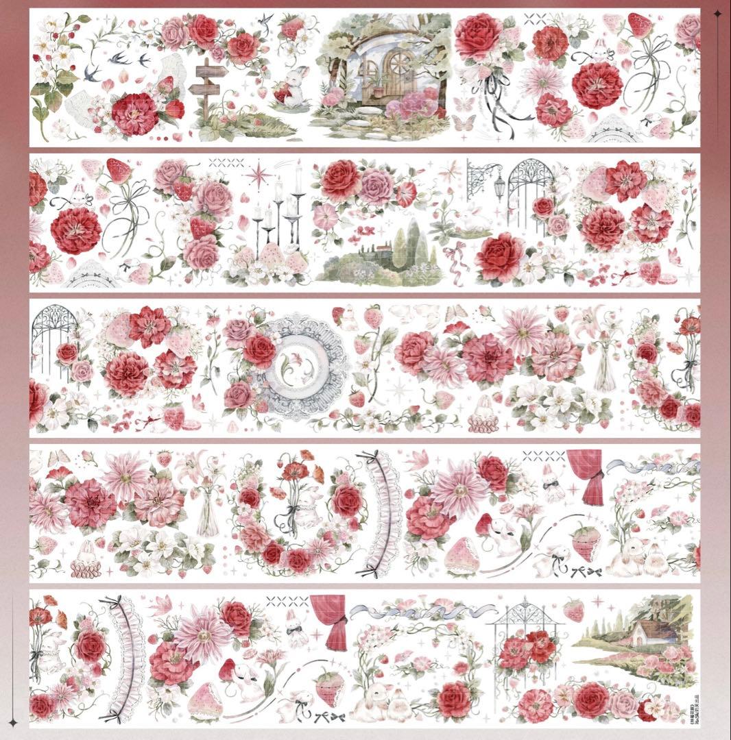 Hoshi奶芙《林莓花眠》海外マスキングテープ　マステ 【2676】