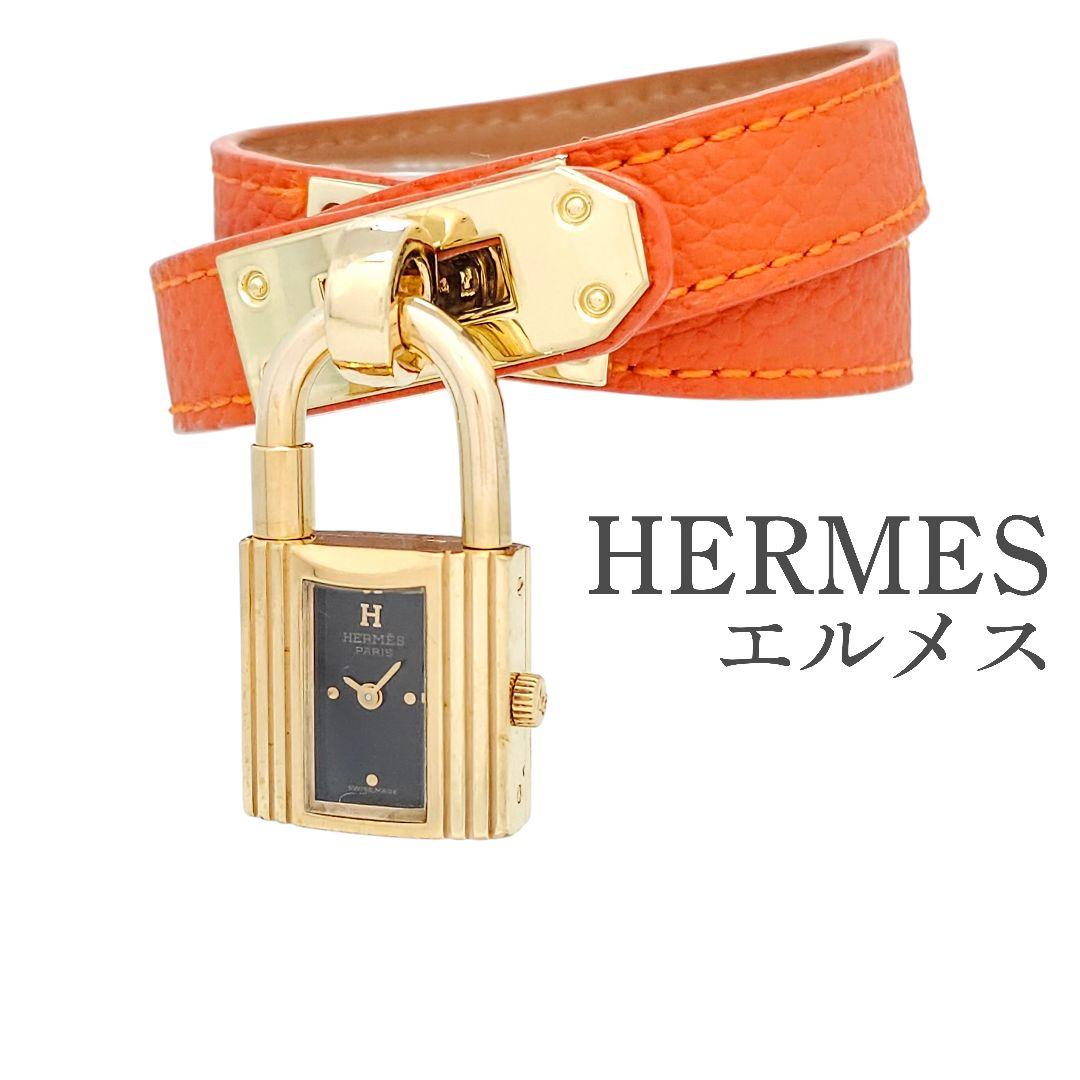 ✨新品電池✨HERMES エルメス ケリーウォッチ オレンジ レディース
