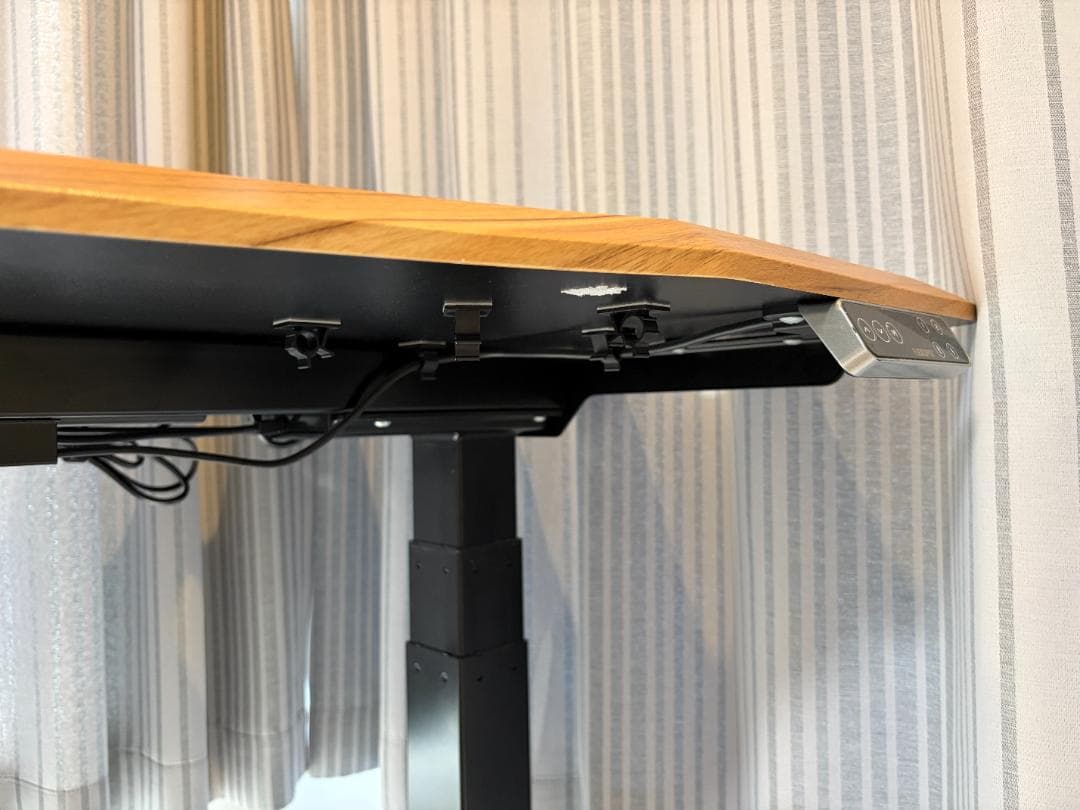 Flexispot E7 電動式昇降デスク (ブラック脚+カーブ型天板ブラウン)