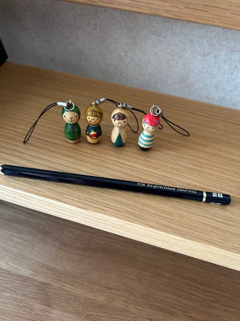 作家さん bousさん ハンドメイド こけし マトリョシカ ストラップ6点セット
