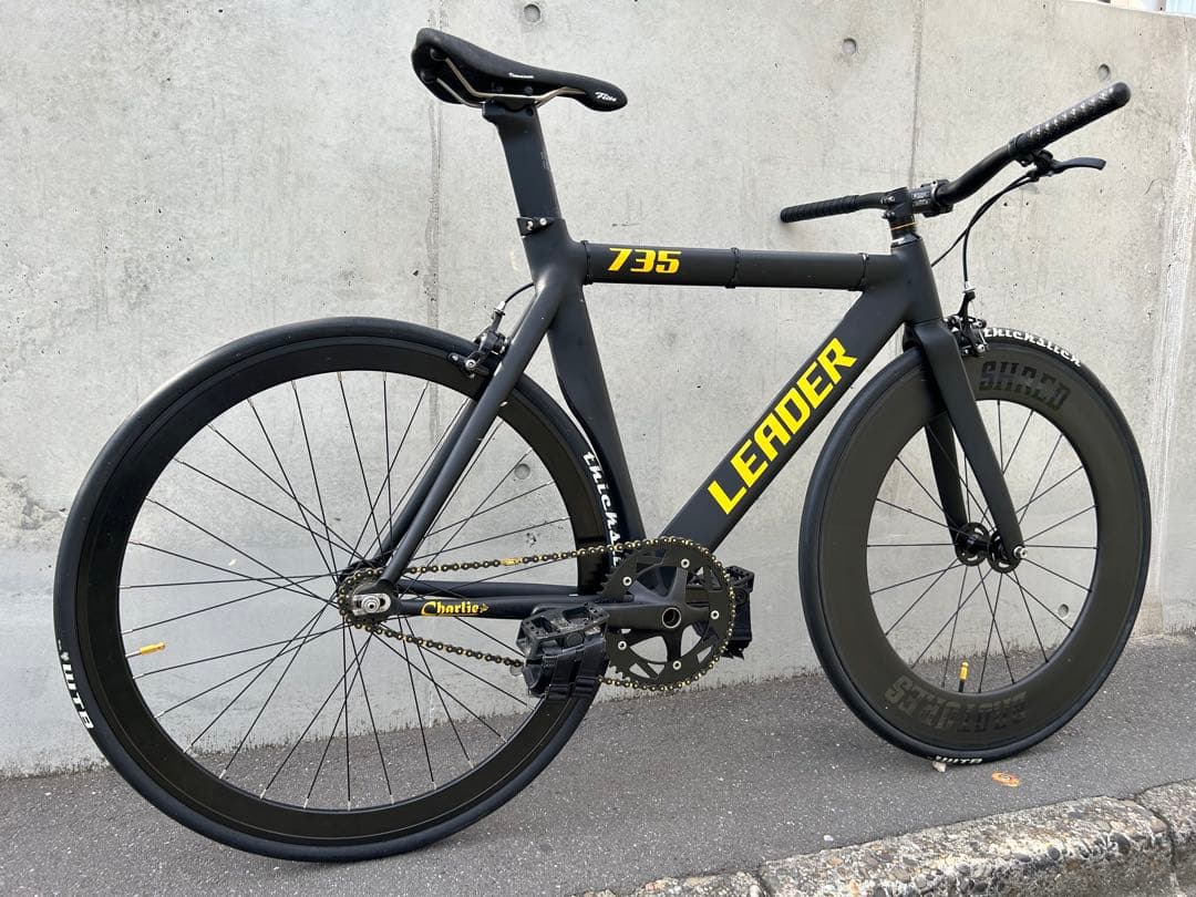 LEADER BIKE 735 TR CUSTOM M黒黄色 エアロピストバイク