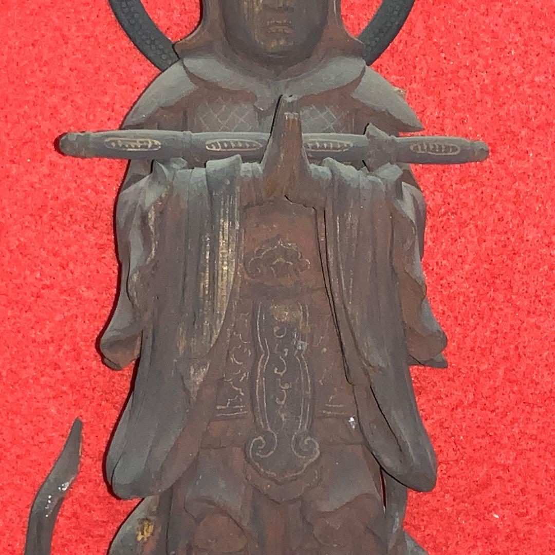 2326時代不明古い仏像⬛️韋駄天/勝負運⬛️木像木造置物御