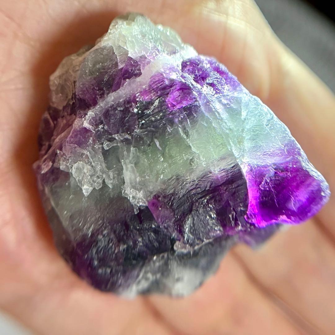 バイカラー シュガー 虹 フローライト 310.35ct 原石 ゾーニング 鉱物