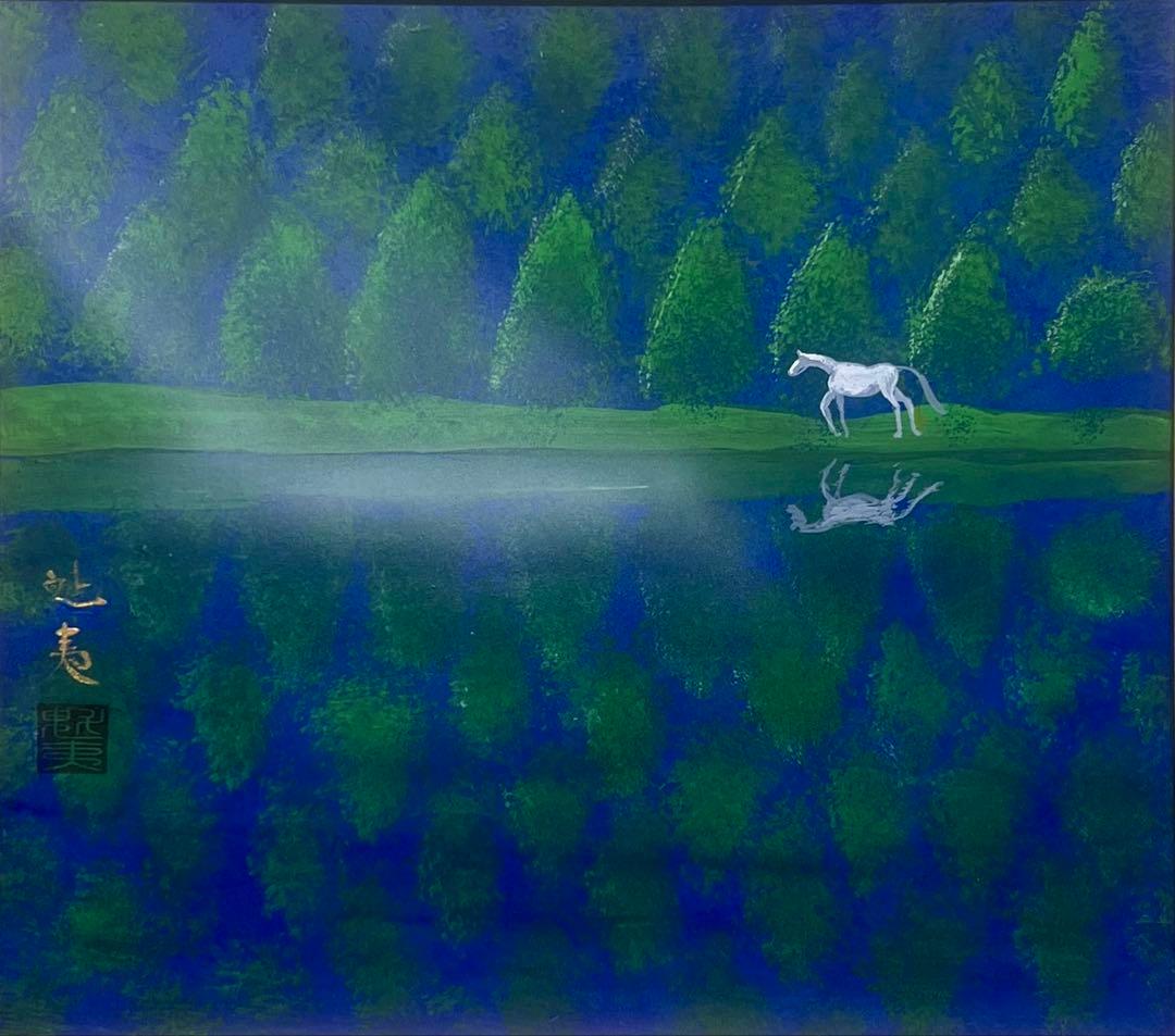 (F6号)東郷青児【城】肉筆/表サイン有り/裏シール有り/油絵