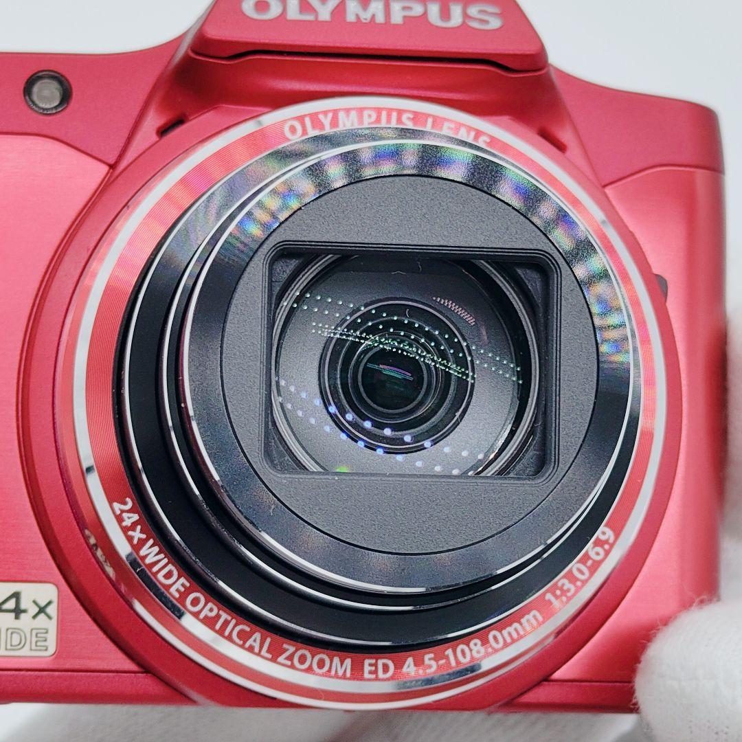 動作確認済み】OLYMPUS SZ-14 デジタルカメラ レッド 24倍ズーム