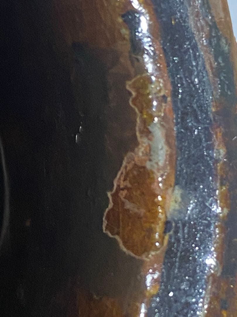 ♢希少！大樋焼 時代物 飴釉箆面取り 双耳壺 瓶 華道 茶道具 花生け