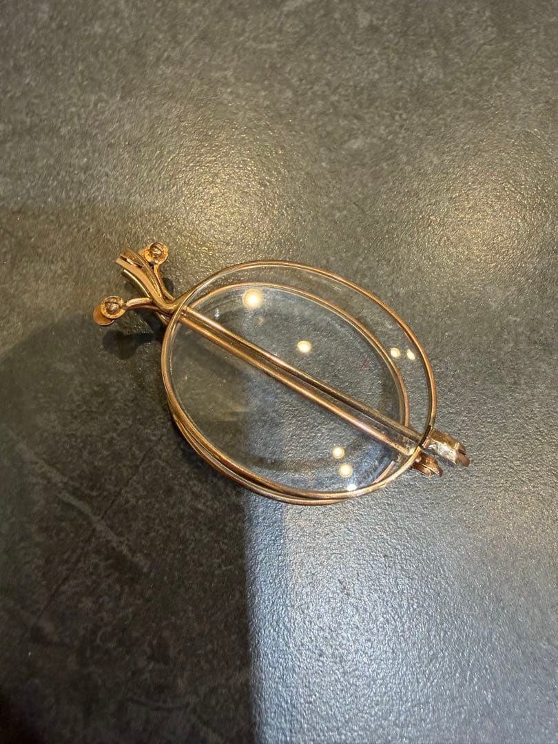 K14 ヴィンテージ 丸型 折畳眼鏡（ケース付） - メルカリ