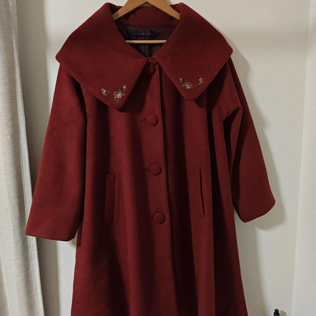 ローズ刺繍ビッグカラーオーバーコート/an another angelus - メルカリ