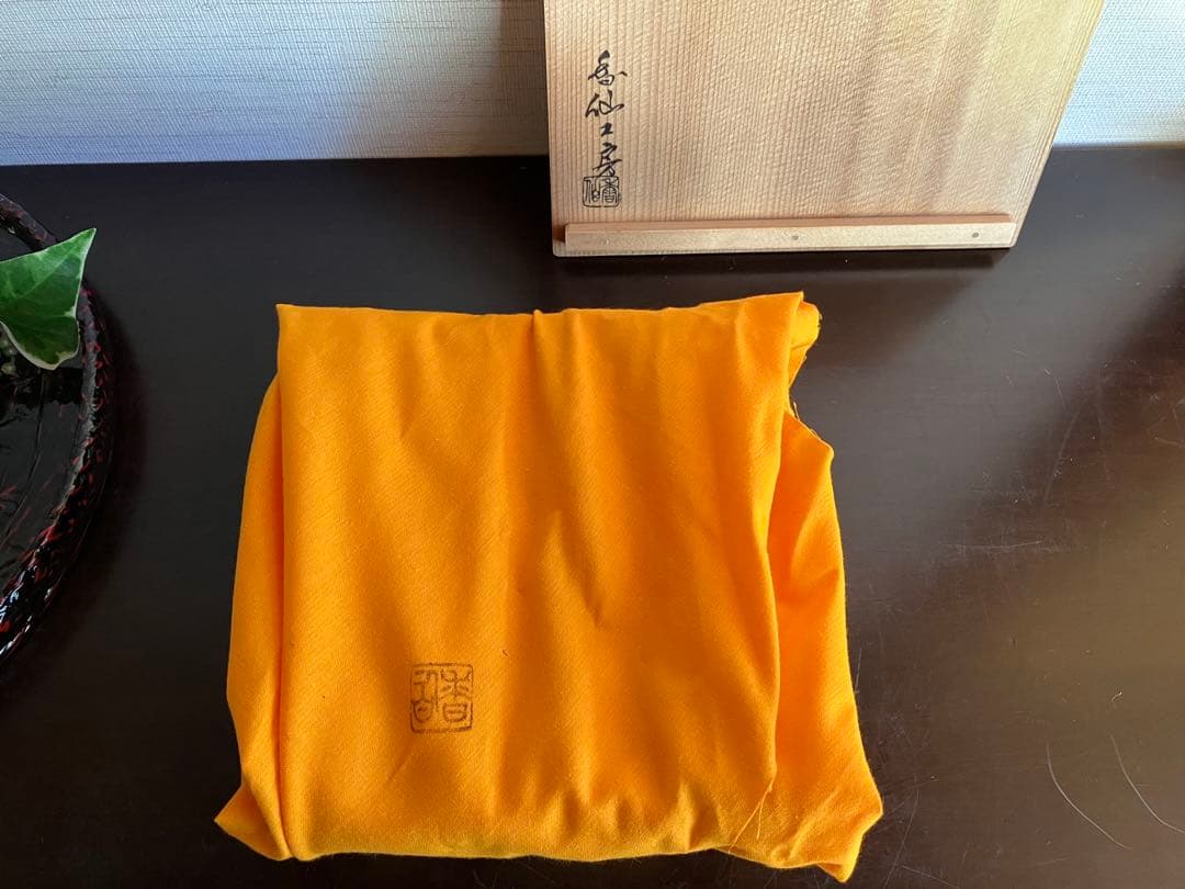 山中塗　山中漆器　香仙工房　ロクロ目　朱　銘々皿　菓子皿　５枚　茶道　茶道具