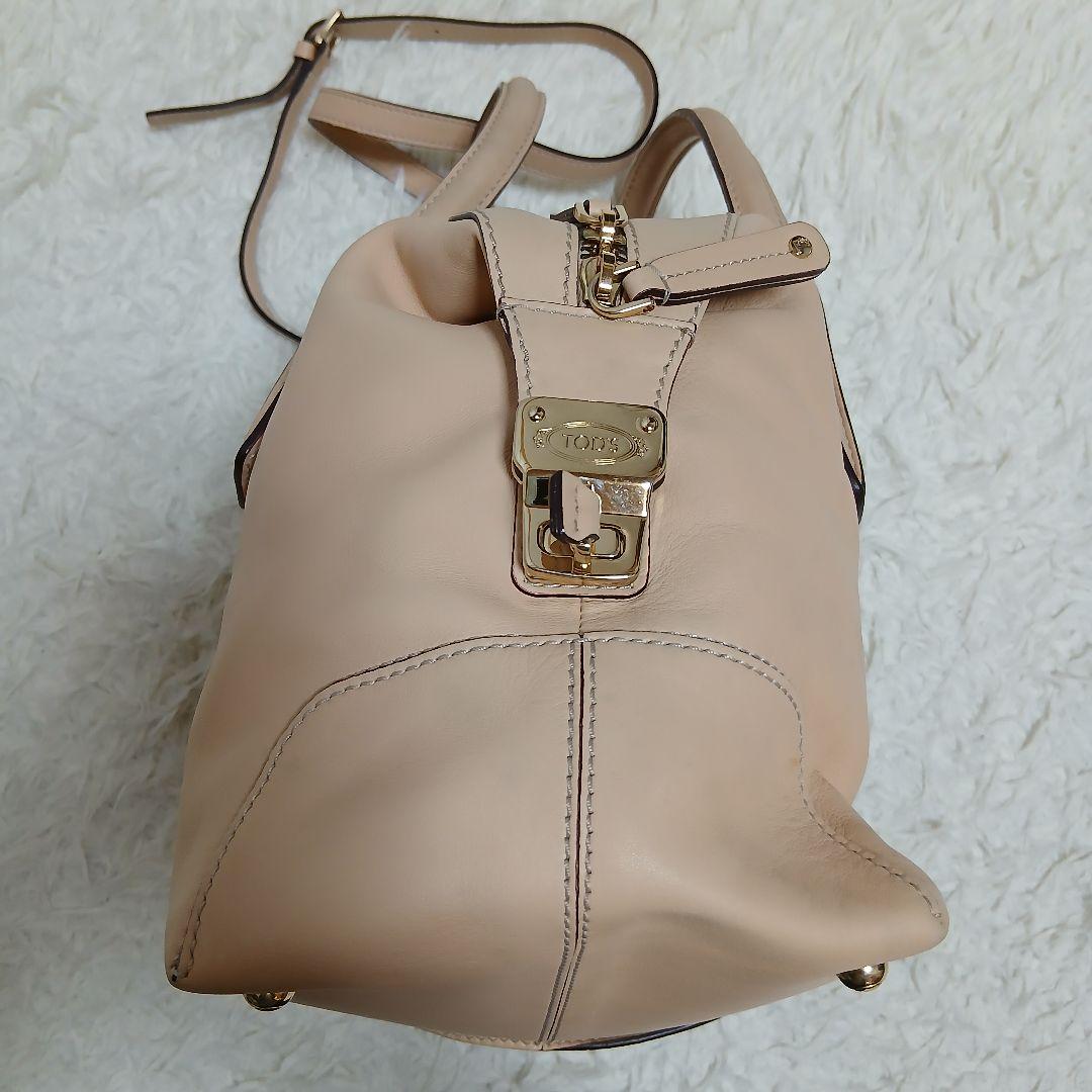 【TOD'S】 ２WAYハンドバッグ Dスタイリングミディアム レザー ベージュ