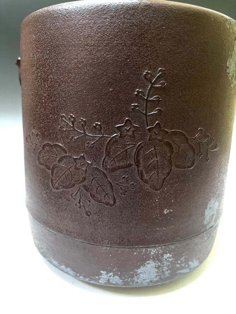 E495 筒釜 釜師 菊池正直 鵬雲斎好 桐地 茶釜 茶道具 茶器