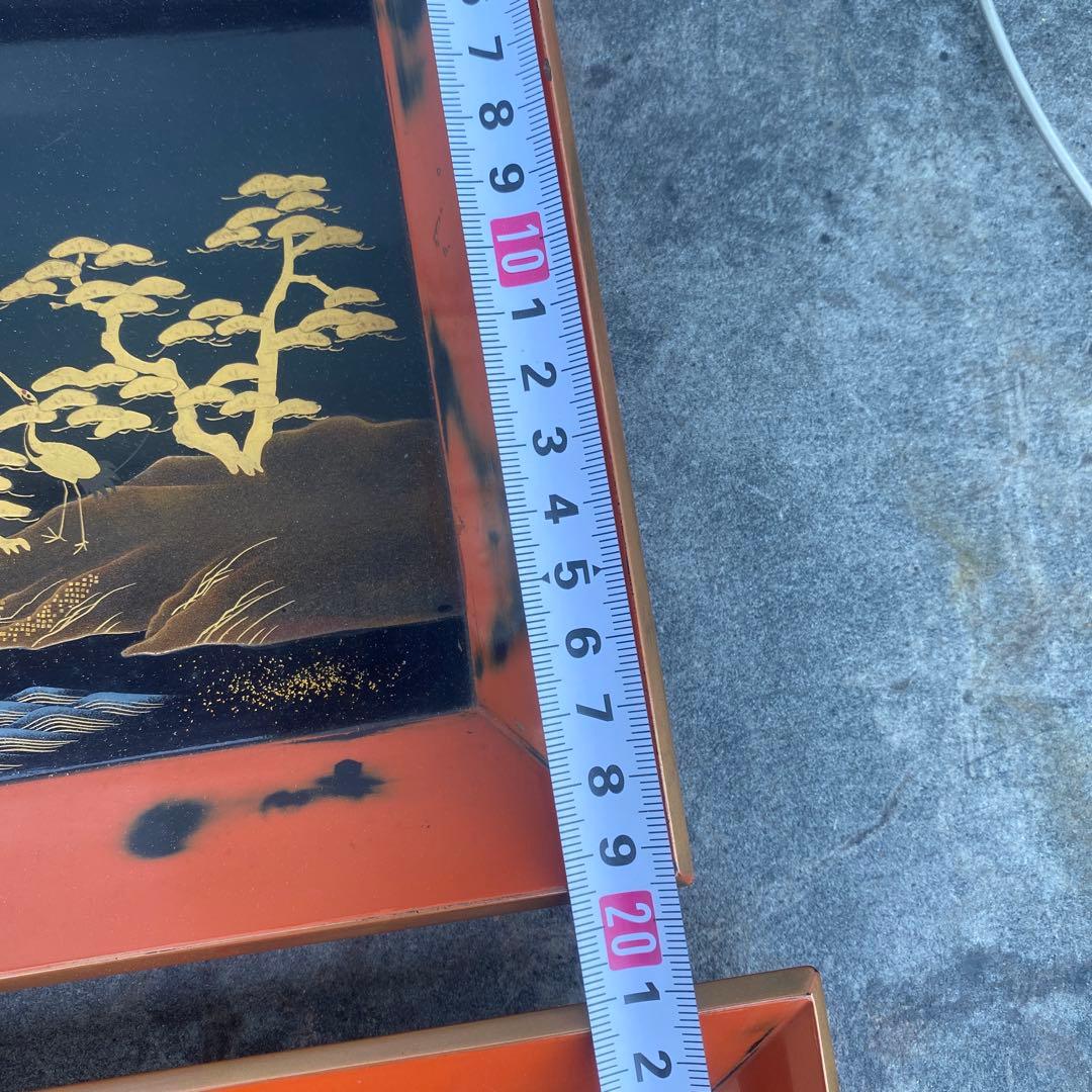 漆器盆セット 2枚 松鶴蒔絵 古美術 アンティーク