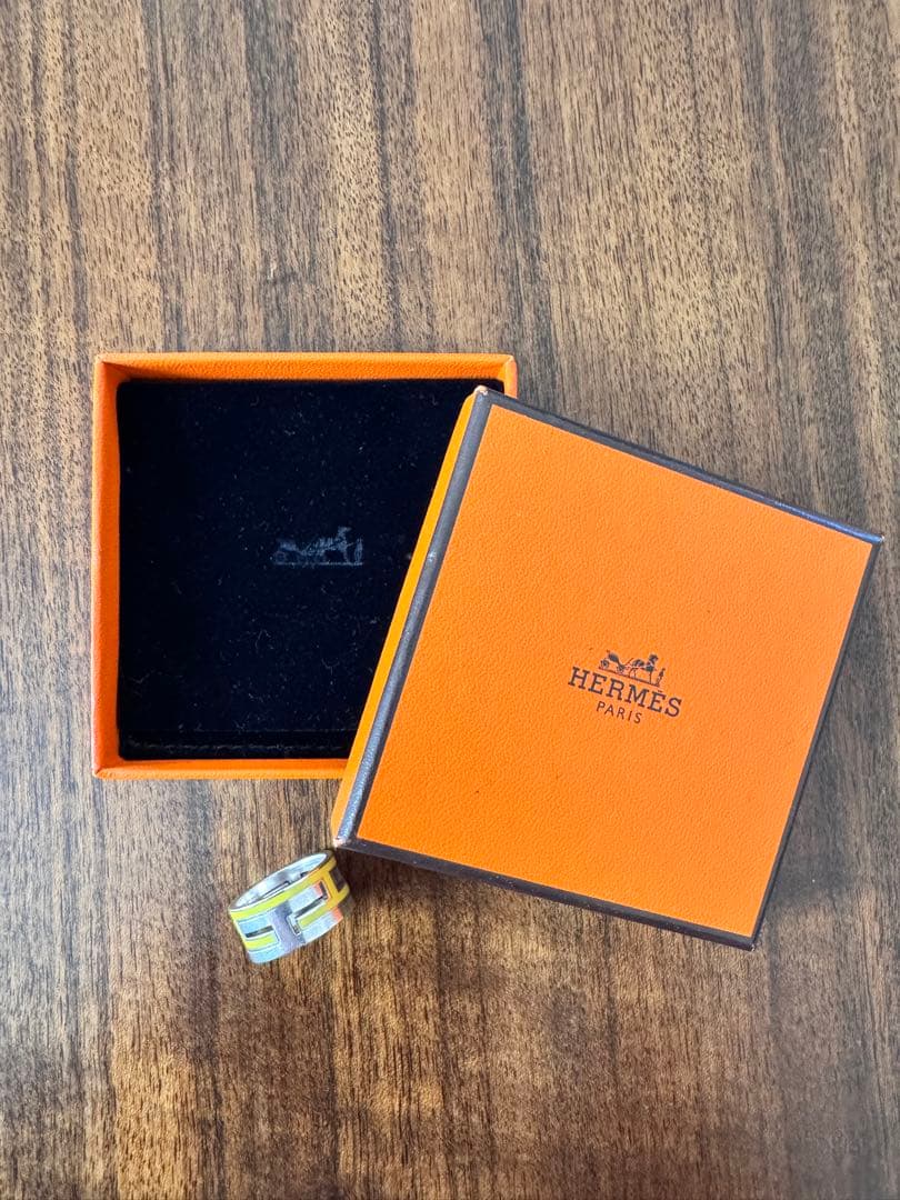 HERMES エルメス ムーブアッシュ リング 指輪　シルバー　イエロー　黄色