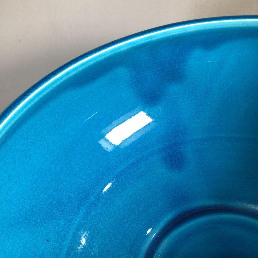 Ｎ８１３　水指　『貴山造』『浅黄交趾』『平水指』　共箱　茶道具