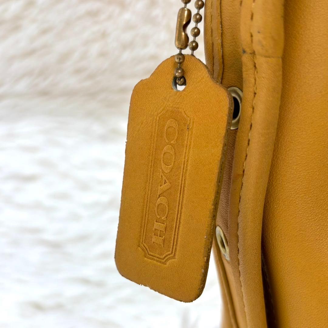 【美品】オールドコーチ　ショルダーバッグ　イエロー　レザー　9019　希少カラー