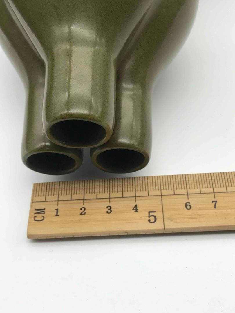 清乾隆時代 【大清乾隆年製】在銘 茶葉末三連瓶 官