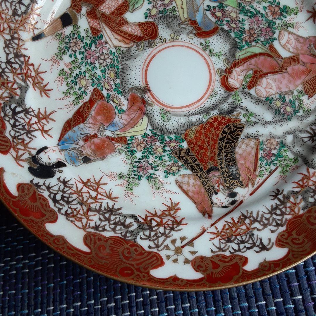 古い里帰り伊万里三川内焼/幕末明治手描き芸者文様/大日本古川造/色絵