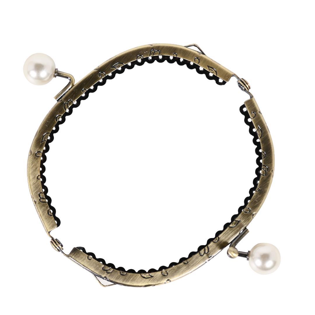 0174 パールがま口 10.5cm 型紙付 60個セット アンティークゴールド