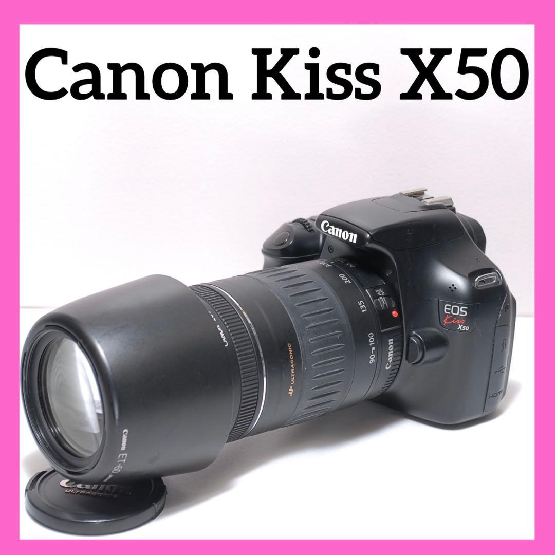 野球観戦におすすめ✨Canon Kiss X50✨超望遠レンズセット✨簡単操作