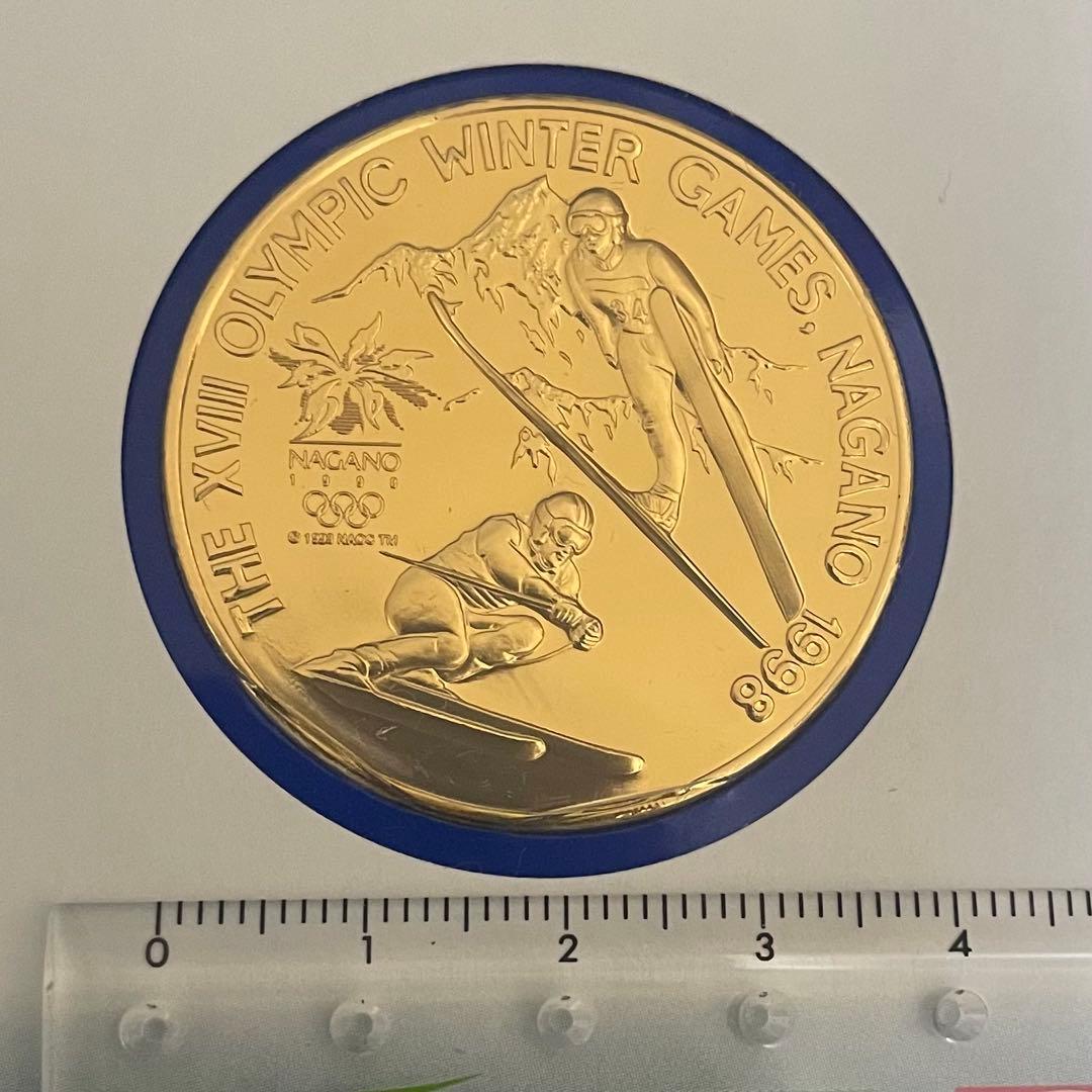 純金仕上げ 純銀.999☆第18回オリンピック冬季競技大会記念メダル・セット