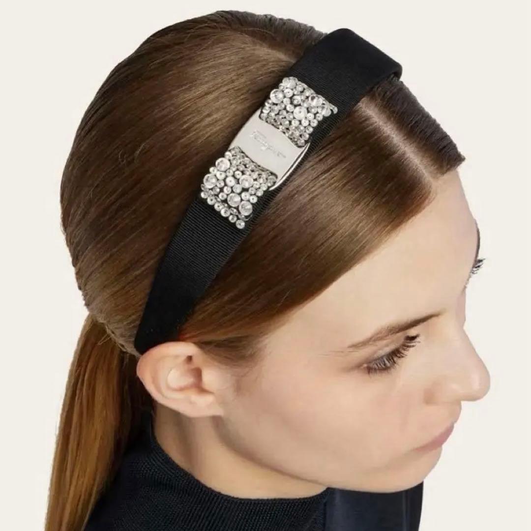 試着のみ】フェラガモ カチューシャ ビジュー Ferragamo クリスタル