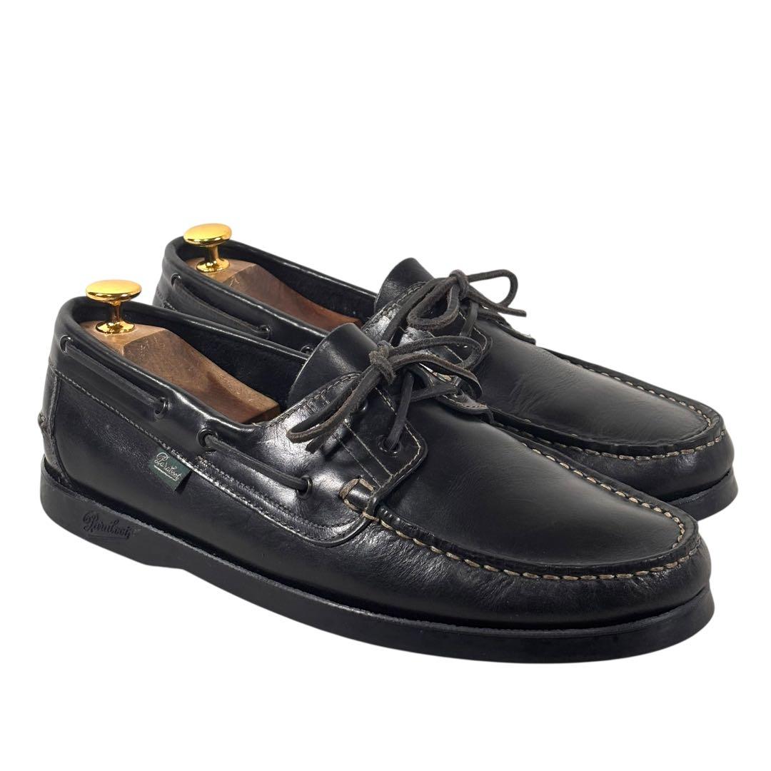 美品 パラブーツ 8 26.5 バース マリン デッキシューズ ブラック 黒