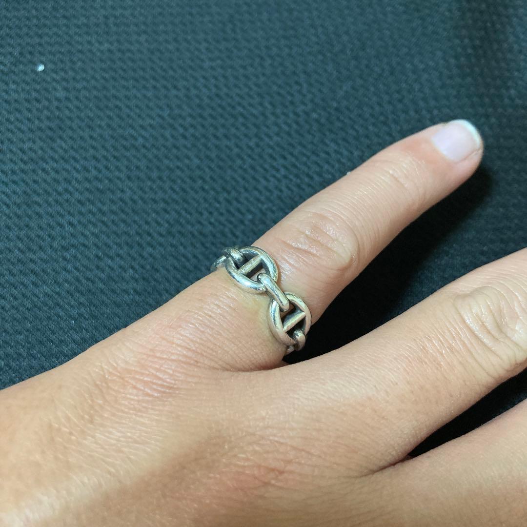 【人気モデル】エルメス　リング　シェーヌダンクル　アンシェネ48 シルバー