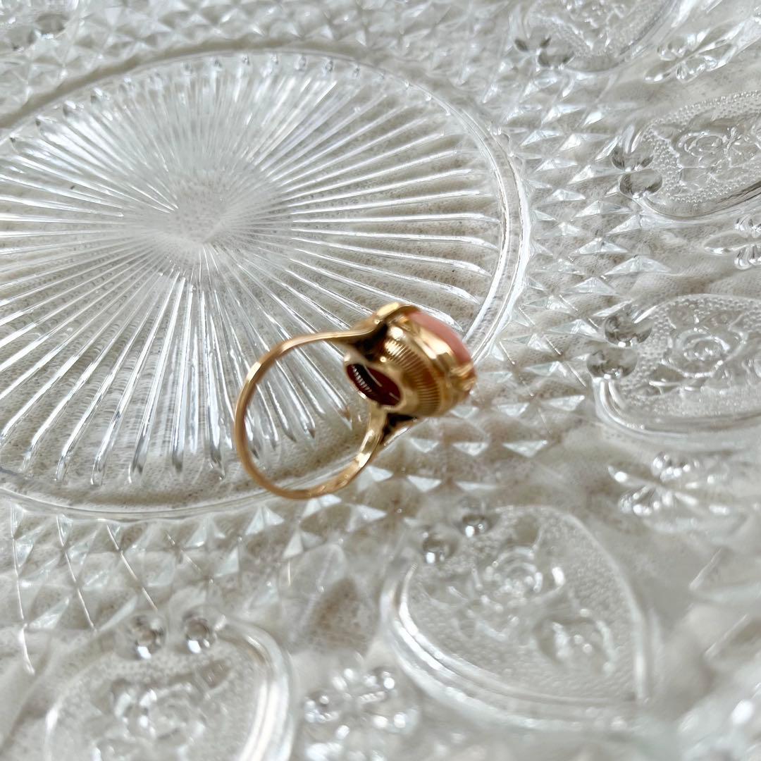 珊瑚　ゴールドリング　k18