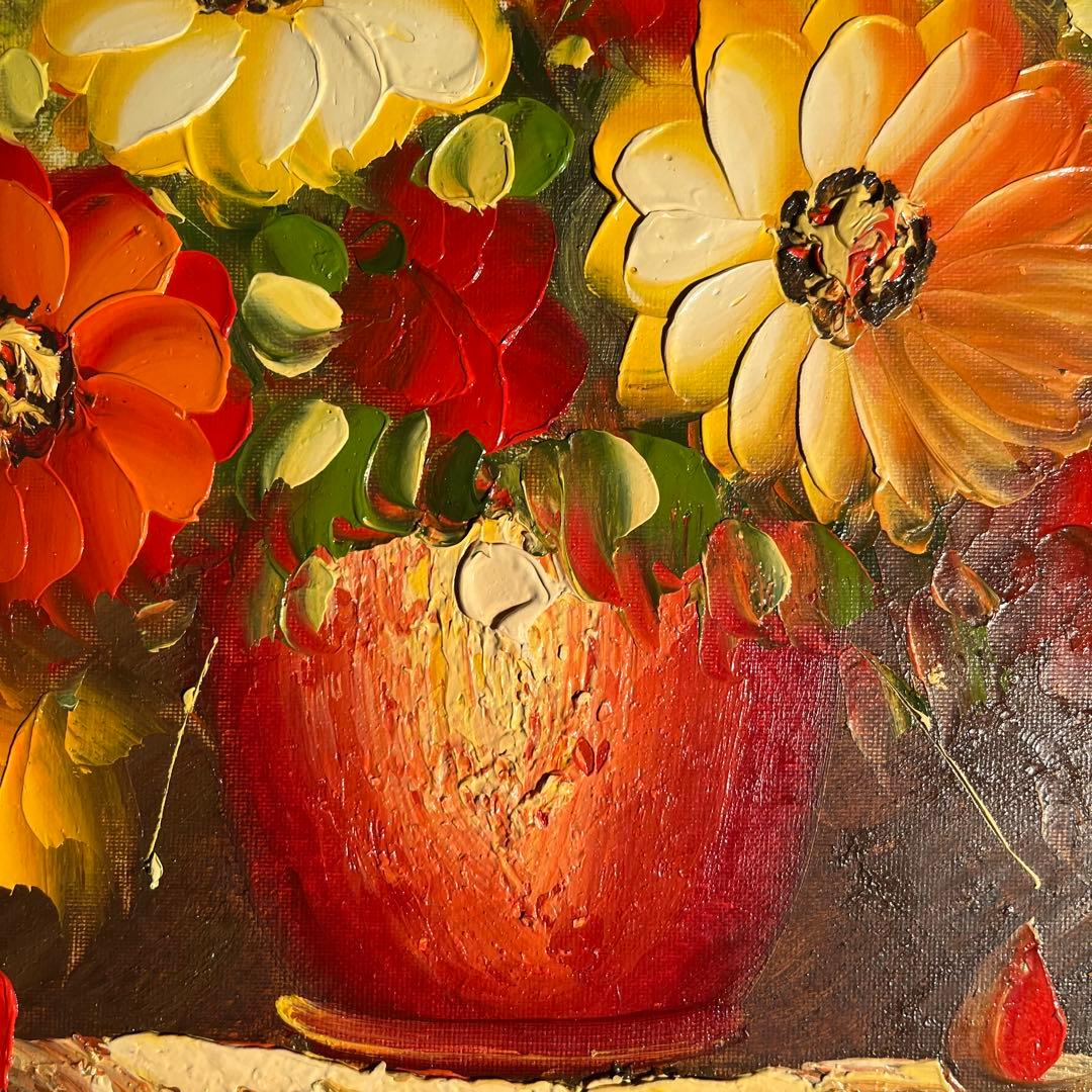 岡鹿之助 油彩画 花瓶のパンジー OKA 作 限定千部｜TOMOYUKI・友之、「花