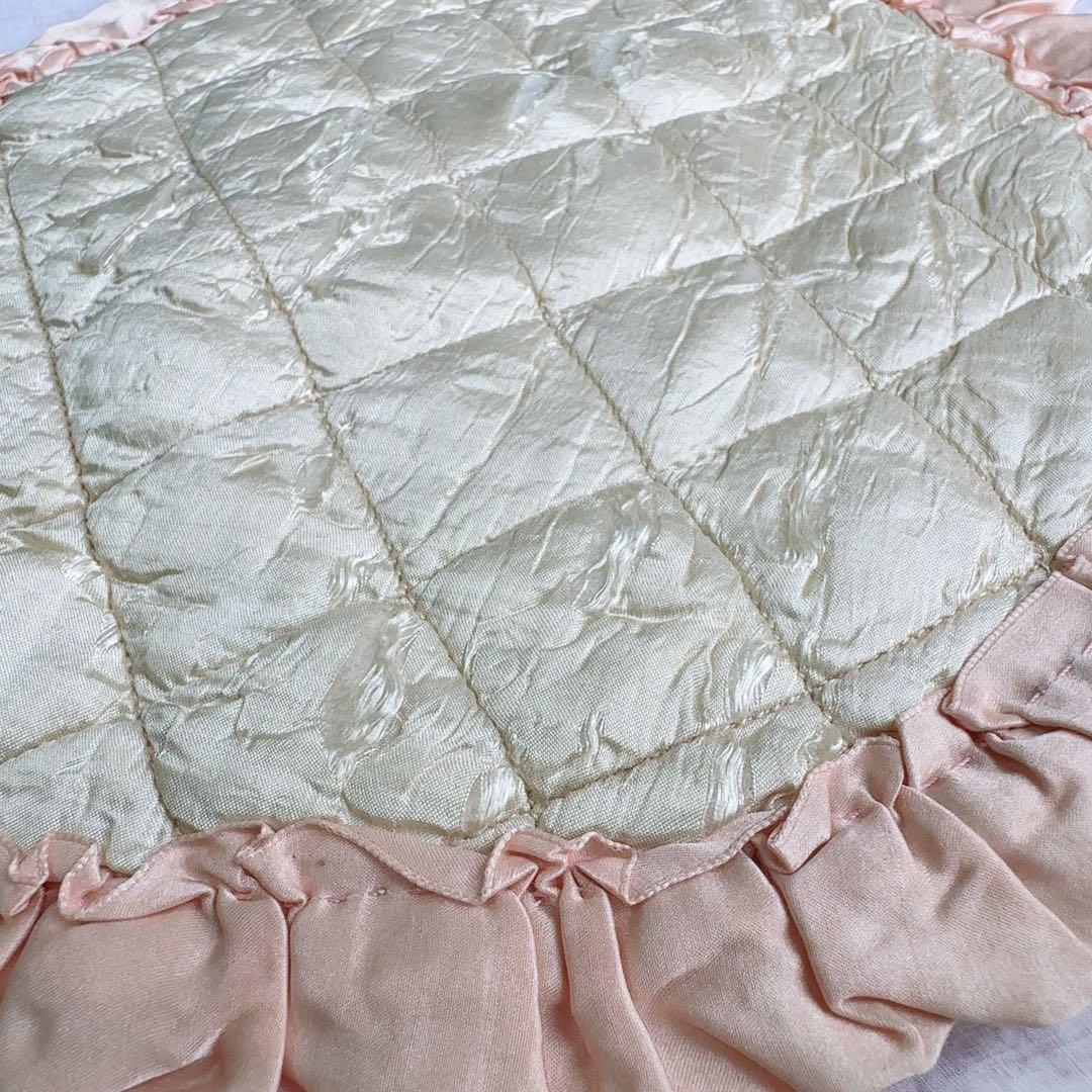 シルクのハンキーケース 手刺繡 フランスアンティーク ブロカントの